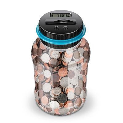 Digital Counting Money Jar: 800 Coin Capacity, Kids Piggy Bank Powered By 2AAA Batteries (Not Included), Designed For All US Coins