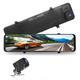 4K 2160P Ultra HD 38402160P Car DVR Camera WIFI App 12 Inch Mirror Rear View Dash Cam Video Recorder Dual Cam Front And Rear