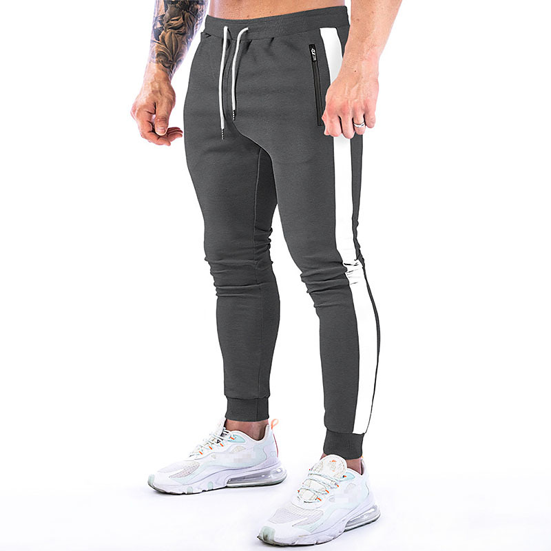 Men's Joggers Drawstring Zipper Pocket Pants / Trousers Athletic Athleisure Spring Fall Winter Cotton Soft Moisture Wicking Breathable Gym Workout Training Exercise Sportswear Activewear Stripes