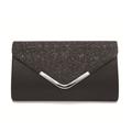 Women's Clutch Bags Polyester for Evening Bridal Wedding Party Valentine's Day with Sequin Chain in Solid Color Glitter Shine Silver Black Pink