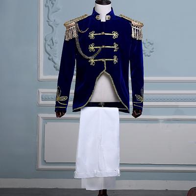 Retro Vintage Medieval Coat Pants Outfits Prince Aristocrat Solid Colored Jumpsuit / Pantsuit Men's Party Carnival of Venice Adults' Coat Pants