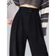 Women's Dress Pants Wide Leg Corduroy Trousers Full Length Fashion Streetwear Outdoor Office Plush dark coffee Velvet pink S M Fall Winter