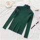 Women's Pullover Sweater Jumper Turtleneck Ribbed Knit Spandex Knitted Thin Fall Winter Daily Basic Casual Long Sleeve Solid Color caramel Black White One-Size 2XL / 3XL S / M