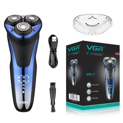 VGR Electric Razor for Men USB Rechargeable 3D Rotary Men's Shaver Pop-up Beard Trimmer Grooming Kit IPX7-Waterproof Corded Cordless Wet Dry Beard Shavers LED Display