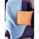 Chunky Knit Blanket Throw 100% Hand Knit with Jumbo Chenille Yarn