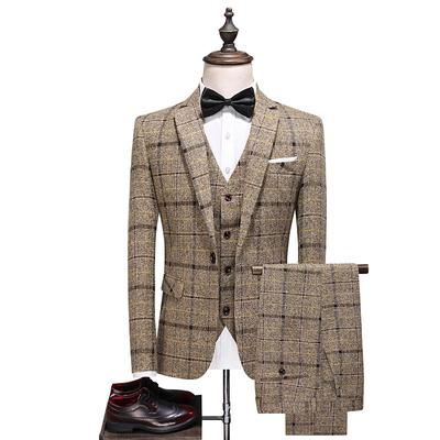 Retro Vintage Roaring 20s 1920s Three Piece Suit Suit Trousers The Great Gatsby Gentleman Gangster Men's Masquerade Wedding Wedding Guest Party / Evening Adults' Coat Pants waistcoat