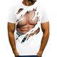 Men's T shirt Tee Tee Funny T Shirts Graphic Muscle Round Neck White / Black Black White Blue Brown 3D Print Daily Holiday Short Sleeve 3D Print Clothing Apparel Sports Casual Muscle