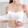 Women's Wireless Bras Padded Bras Adjustable Strapless Bras 3/4 Cup V Neck Breathable Push Up Invisible Pure Color Front Closure Date Valentine's Day Casual Daily Nylon 1PC White Black / 1 PC