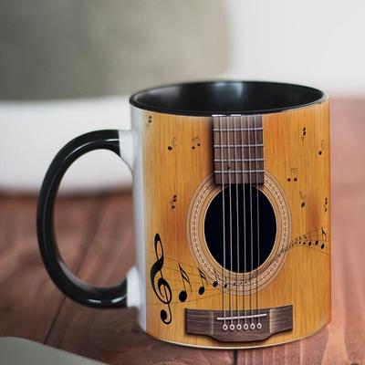 Guitar Pattern Coffee Cup Living Room Bedroom Drink Cup Portable Students Drink Cups Birthday Gift