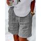 Women's Linen Pants Bermuda shorts Faux Linen Striped Side Pockets Baggy Short High Waist Fashion Basic Street Vacation Grey M L