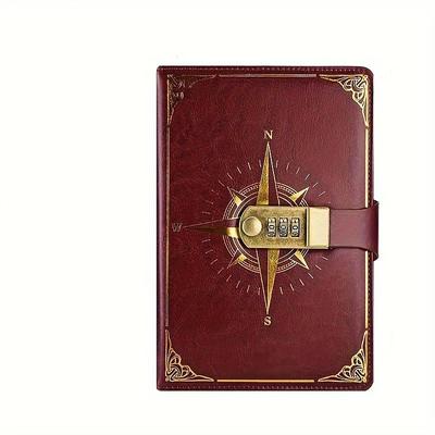 Journal With Lock PU Leather 200 Pages Retro Lock Journal Password Protection Notebook Journal For Men And Women Suitable For Secret Privacy