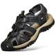 Men's Sandals Boho Bohemia Beach Leather Sandals Plus Size Sports Sandals Water Shoes Walking Casual Beach Daily Cowhide Breathable Elastic Band Black Blue Brown Summer