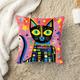 Cat Cartoon Double Side Cushion Cover 1PC Soft Decorative Square Throw Pillow Cover Cushion Case Pillowcase for Bedroom Livingroom Superior Quality Indoor Cushion for Sofa Couch Bed Chair