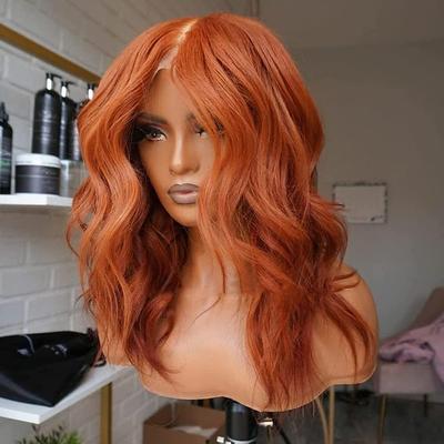 Sadie Sink Wig Upgrade Ginger Color No Lace Wigs Long Wavy Hair Glueless Wigs for Fashion Women Reddish Brown Color Half Hand Tied Wigs ChristmasPartyWigs