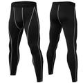 Men's Compression Pants Running Tights Leggings Base Layer Athletic Athleisure Spandex Breathable Quick Dry Moisture Wicking Fitness Gym Workout Running Sportswear Activewear Navy Black White