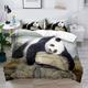 3D Bedding Panda Rabbit print Print Duvet Cover Bedding Sets Comforter Cover with 1 print Print Duvet Cover or Coverlet,2 Pillowcases for Double/Queen/King