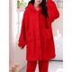 Women's Pajamas Sets Pure Color Warm Fashion Plush Home Daily Bed Coral Fleece Coral Velvet Warm Breathable Hoodie Long Sleeve Cardigan Pant Button Pocket Fall Winter Yellow Pink