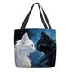 Women's Tote Shoulder Bag Canvas Tote Bag Polyester Shopping Daily Holiday Print Large Capacity Foldable Lightweight Cat Navy Blue Royal Blue Blue