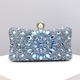 Women's Clutch Evening Bag Wristlet Clutch Bags Polyester Party Daily Bridal Shower Rhinestone Pearls Chain Large Capacity Lightweight Durable Solid Color Color Block Silver Light Blue Silver color
