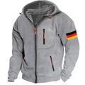 Independence Day American Flag Hoodie Mens Graphic Tactical Military National Fashion Daily Casual Outerwear Zip Vacation Going Streetwear Hoodies Dark Blue Gray Grey Fleece
