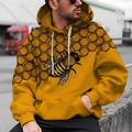 Men's Unisex Hoodie Pullover Hoodie Sweatshirt Yellow Hooded Bee Graphic Prints Print Daily Sports 3D Print 3D Print Casual Clothing Apparel Hoodies Sweatshirts Long Sleeve