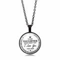 Women's necklace Fashion Street Letter Necklaces To my Daughter Pendant Round Glass Necklaces / Sweater Chain Necklace
