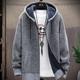 Men's Sweater Cardigan Sweater Hoodie Zip Sweater Sweater Jacket Knit Knitted Solid Color Hooded Stylish Outdoor Home Clothing Apparel Winter Fall Blue Wine M L XL