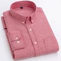 Men's Dress Shirt Oxford Shirt Red Blue Sky Blue Long Sleeve Striped Square Neck Spring Fall Wedding Outdoor Clothing Apparel Button-Down