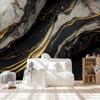 Cool Wallpapers Wall Mural Abstract Marble Wallpaper Grey Covering Sticker Peel and Stick Removable PVC/Vinyl Material Self Adhesive/Adhesive Required Wall Decor for Living Room, Kitchen, Bathroom