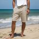 Men's Shorts Linen Shorts Summer Shorts Button Pocket Straight Leg Plain Comfort Breathable Short Casual Daily Holiday Linen Cotton Blend Fashion Designer White Sky Blue