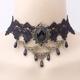 Choker Necklace Pendant Necklace For Women's Party Halloween Masquerade Synthetic Gemstones Crystal Lace Layered Black