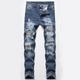 Men's Jeans Trousers Denim Pants Zipper Button Pocket Simple Solid Colored Sports Full Length Daily Going out Chic Modern Casual Light Blue Micro-elastic