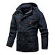 Men's Winter Jacket Winter Coat Jacket Outdoor Street Breathable Pocket Full Zip Fall Plain Sporty Casual Hoodie Regular Regular Fit Navy Blue Green Khaki Jacket