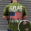 If This Flag Offends You 'Ll Help Pack Vintage Mens 3D Shirt Green Summer Cotton Graphic Prints Patriotic National Drak Gray Black White Tee Men'S Blend Basic Short
