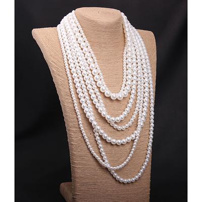 Pearl Necklace Pearl Imitation Pearl Women's Statement Cute Layered Floral / Botanicals Cute irregular Necklace For Wedding Engagement