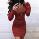 Women's Sweater Dress Jumper Dress Casual Dress Midi Dress Knitwear Basic Pure Color Winter Dress Daily Fall Dress V Neck Long Sleeve Jacquard 2023 Regular Fit Wine Red Denim Blue Black gray S M L XL