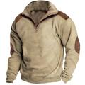 Men's Sweatshirt Zip Sweatshirt Brown Green Khaki Gray Half Zip Color Block Patchwork Sports Outdoor Daily Holiday Vintage Basic Casual Spring Fall Clothing Apparel Hoodies Sweatshirts Long