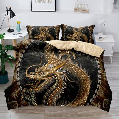 3D Bedding Dragon print Print Duvet Cover Bedding Sets Comforter Cover with 1 print Print Duvet Cover or Coverlet,2 Pillowcases for Double/Queen/King