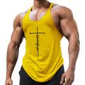 Men's Tank Top Vest Top Undershirt Racer Back Tank Top Letter U Neck Sport Daily Sleeveless Clothing Apparel Stylish Muscle Comfortable Workout