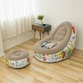 Lazy Sofa, Inflatable Sofa, Family Inflatable Lounge Chair, Graffiti Pattern Flocking Sofa, with Inflatable Foot Cushion, Suitable for Home Rest or Office Rest, Outdoor Folding Sofa Chair