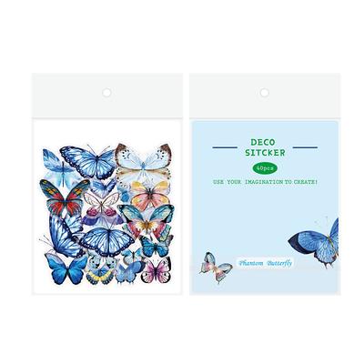Adhesive Flower Stickers PET Transparent Waterproof Floral Style Paper Stickers Retro Floral Stickers Set for DIY Scrapbook Card Wall Notebook
