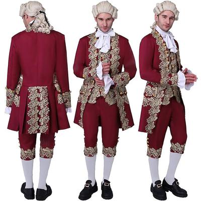 Rococo Baroque Victorian Outfits Men's Halloween Performance Party Masquerade Coat