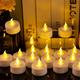LED Candles Tea Lights Flameless Candles Christmas Decoration LED Candles Pack Lasts 2X Longer Realistic Tea Lights Tealights Battery Operated Candles Unscented Batteries Included 12/24/50