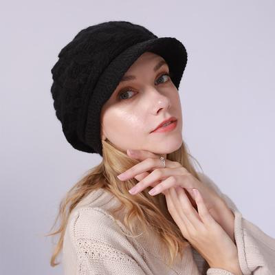 Warm Knitting Beret Hat Winter Women Solid Cap Outdoor Windproof Ear Protection Skiing Hiking Girls Caps