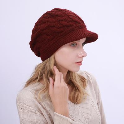 Warm Knitting Beret Hat Winter Women Solid Cap Outdoor Windproof Ear Protection Skiing Hiking Girls Caps