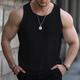 Men's Tank Top Vest Top Undershirt Sleeveless Shirt Knit Tee Plain Scoop Neck Sports Outdoor Vacation Sleeveless Mesh Knit Clothing Apparel Fashion Daily Sport