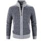Men's Sweater Cardigan Zip Sweater Sweater Jacket Fleece Sweater Knit Knitted Color Block Shirt Collar Stylish Casual Outdoor Sport Clothing Apparel Fall Winter Blue Light Grey S M L
