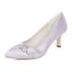 Women's Wedding Shoes Pumps Valentines Gifts Pumps Party Party Evening Wedding Heels Bridal Shoes Bridesmaid Shoes Rhinestone Kitten Heel Pointed Toe Basic Minimalism Satin Loafer Silver White