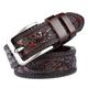 Men's Belt Faux Leather Belt Frame Buckle Black Orange Faux Leather Leather Fashion Simple Floral Floral Print Daily