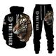 Men's Tracksuit Hoodies Set Yellow / Black Yellow Black Black Black Black Hooded Graphic Tiger 2 Piece Print Sports Outdoor Casual Sports 3D Print Streetwear Basic Casual Spring Fall Clothing